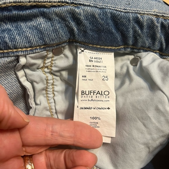 BUFFALO David Bitton ALICE High Rise Super Wide Leg Distressed Cotton Jeans 25 - Picture 8 of 15